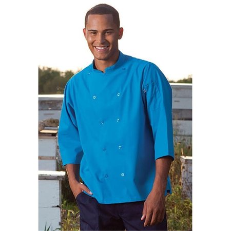 NATHAN CALEB Epic 3/4 Sleeve Chef Shirt in Cobalt Small NA835914